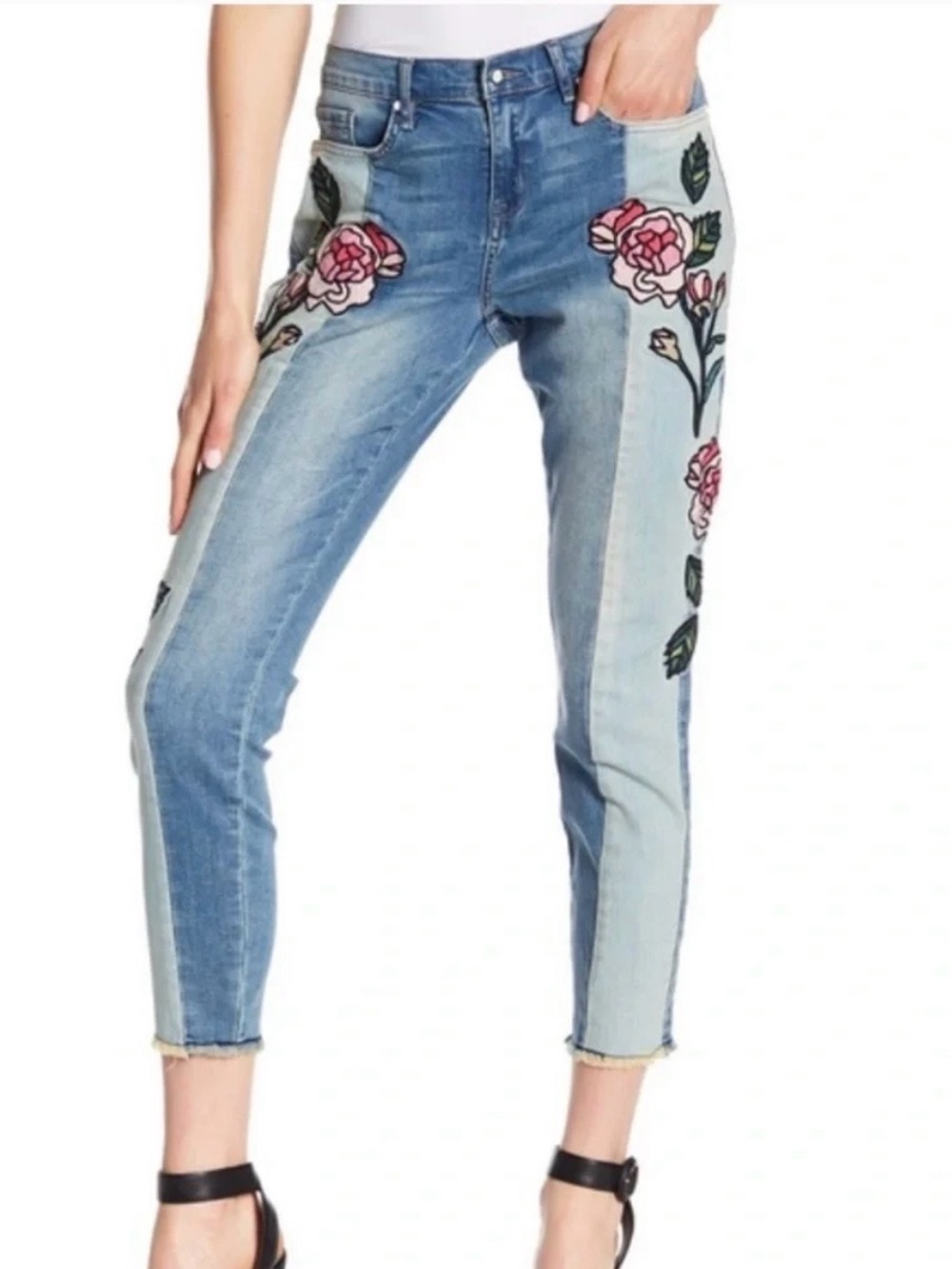 NWT William Rast Skinny Ankle Jeans Floral Embroidered 26